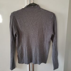 Plus Grey Long Sleeve Turtleneck Top